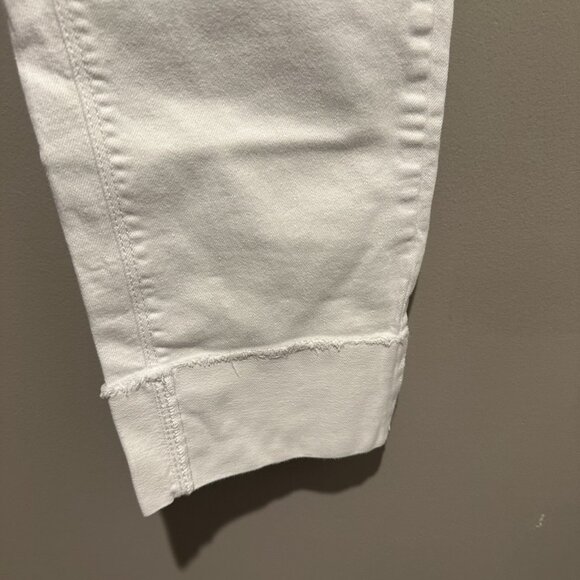J Jill Denim Authentic Fit Cropped Jeans Womens Size 8 Large Cuff White - Picture 4 of 10
